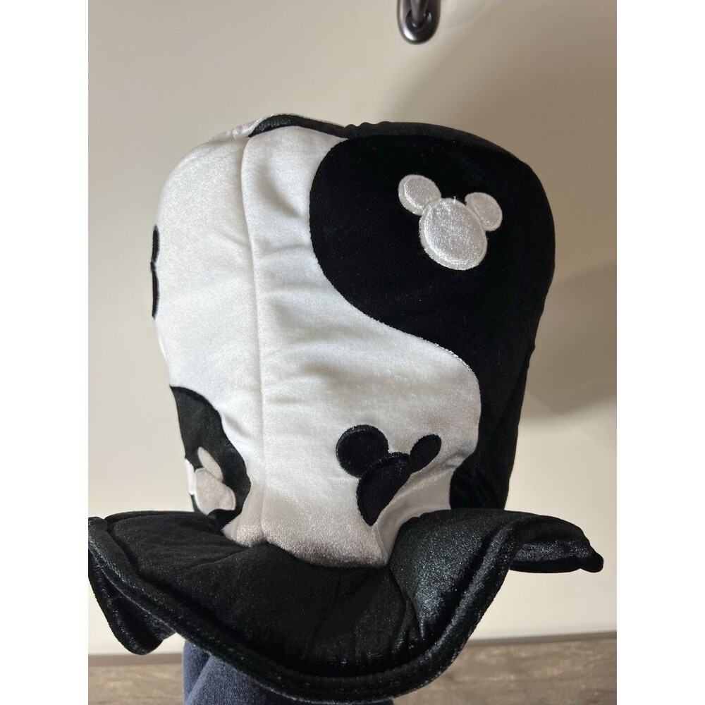 Black And White Tall Mickey Mouse Yin Yang Top Hat Adult Thick And Soft